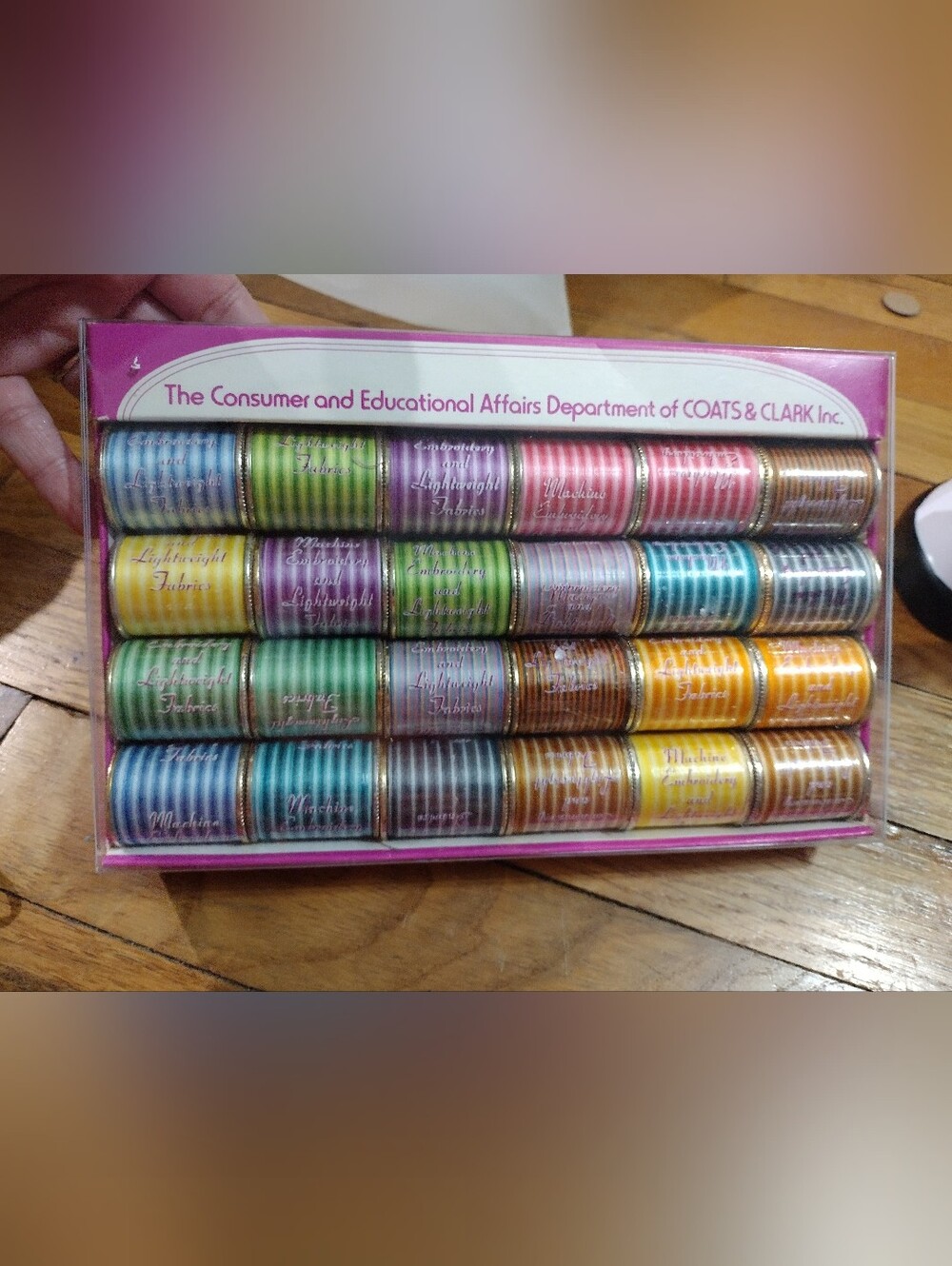 Vintage Coats & Clark Multi-Color Sewing Thread Storage Set